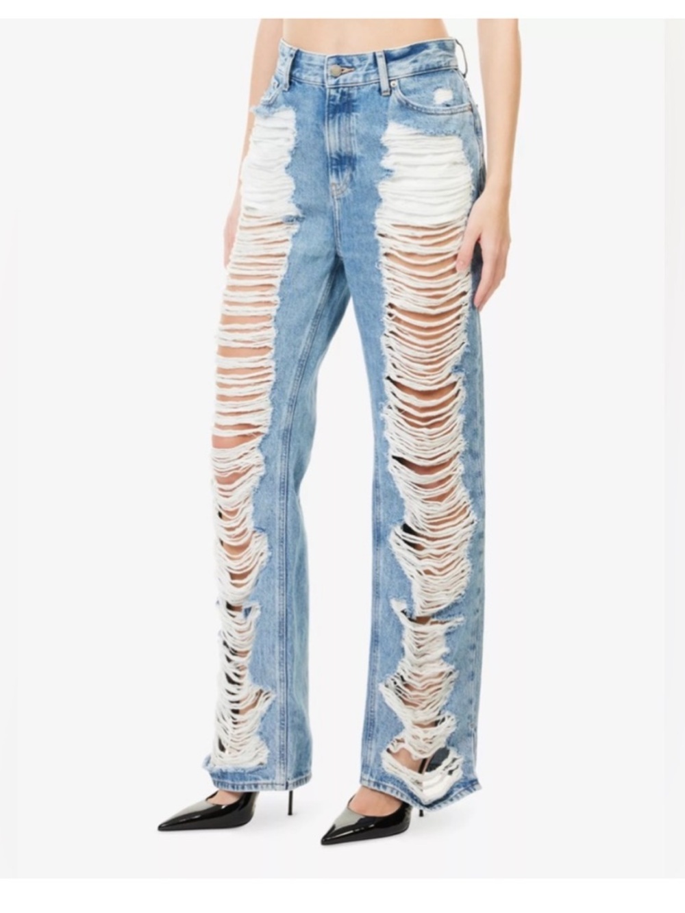 NWT Good American Blue Ripped jeans The Khloe Jean revolve $188 sz 4 sz 27